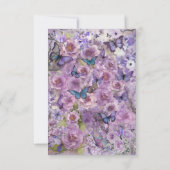 Vintage Botanische Butterfly-Hochzeit RSVP Karte (Rückseite)