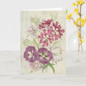 Vintage botanische Clarkias Karte (Gelbe Blume)