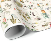 Vintage botanische Collage Geschenkpapier (Rolleneckpunkt)