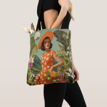 Vintage Botanische Collage Tote Bag