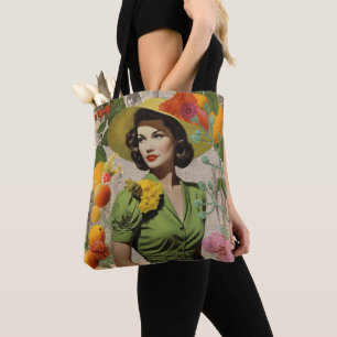 Vintage Botanische Collage Tote Bag Tasche