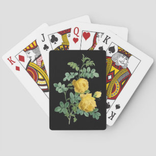 Vintage botanische Darstellung des Gelbroses Spielkarten