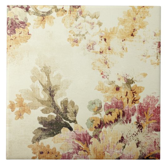 Vintage botanische Dekoration - Keramik Tile Fliese (Vorderseite)