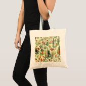Vintage Botanische Drucktasche Tragetasche (Vorderseite (Produkt))