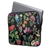 Vintage botanische Elegance Black Laptopschutzhülle (Vorderseite Links)