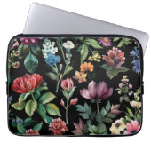 Vintage botanische Elegance Black Laptopschutzhülle (Vorderseite)