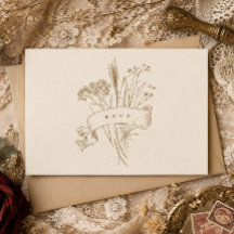 Vintage botanische Eleganz Beige RSVP-Karte