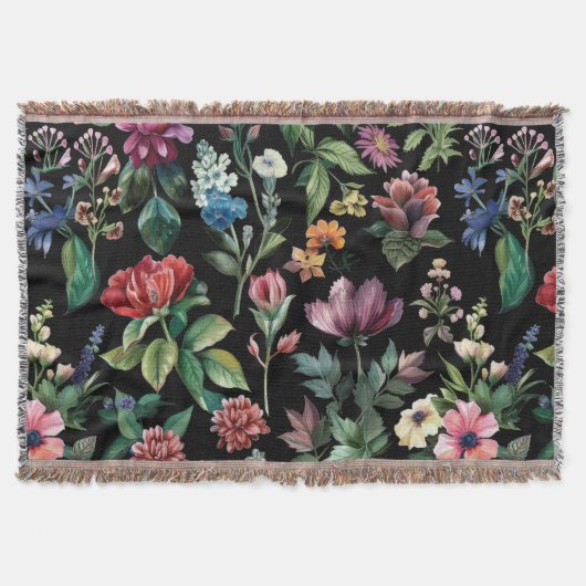 Vintage botanische Eleganz Decke (Vorderseite)