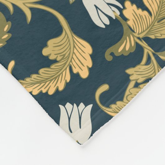 Vintage botanische Eleganz Fleecedecke (Ecke)