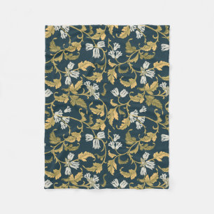 Vintage botanische Eleganz   Fleecedecke