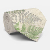Vintage botanische Farn-Blätter-Kunst-Krawatte Krawatte (Gerollt)