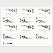 Vintage botanische Flora Danke Square Sticker (Blatt)