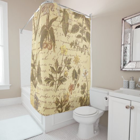 Vintage botanische Flora Duschvorhang (Beispiel)