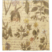 Vintage botanische Flora Duschvorhang (Vorderseite)
