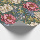 Vintage botanische Flora Geschenkpapier (Ecke)
