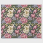 Vintage botanische Flora Geschenkpapier (Flach)