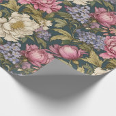 Vintage botanische Flora Geschenkpapier (Ecke)