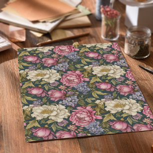 Vintage botanische Flora Seidenpapier