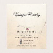 Vintage botanische Flora Visitenkarten (Innenseite Aufgefaltet)