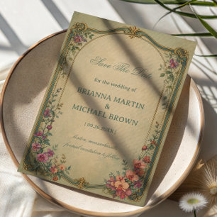 Vintage Botanische Florale Eleganz Save The Date