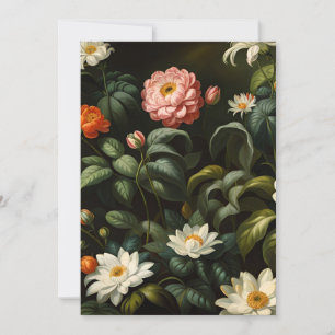 Vintage botanische florale Gartenstillleben Feiertagskarte