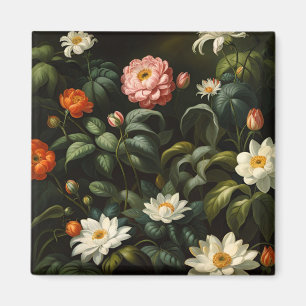 Vintage botanische florale Gartenstillleben Magnet