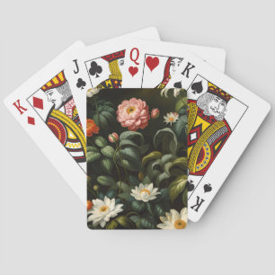 Vintage botanische florale Gartenstillleben Spielkarten