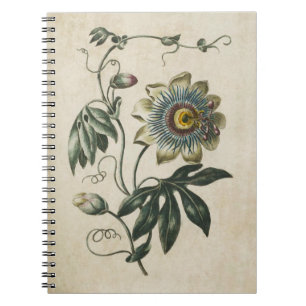 Vintage botanische florale Leidenschaft Blume Notizblock