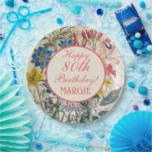 Vintage botanische Florenkoralle Pappteller (Party)