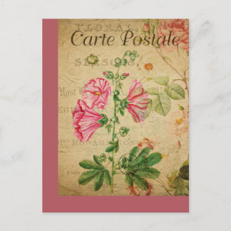 Vintage Botanische Französische Blumenkarte Postkarte