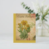 Vintage Botanische Französische Postkarte (Stehend Vorderseite)