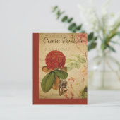 Vintage Botanische Französische Postkarte Rhododen (Stehend Vorderseite)