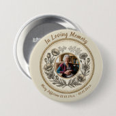 Vintage Botanische Gedenkfeier des Lebens Button (Vorne & Hinten)