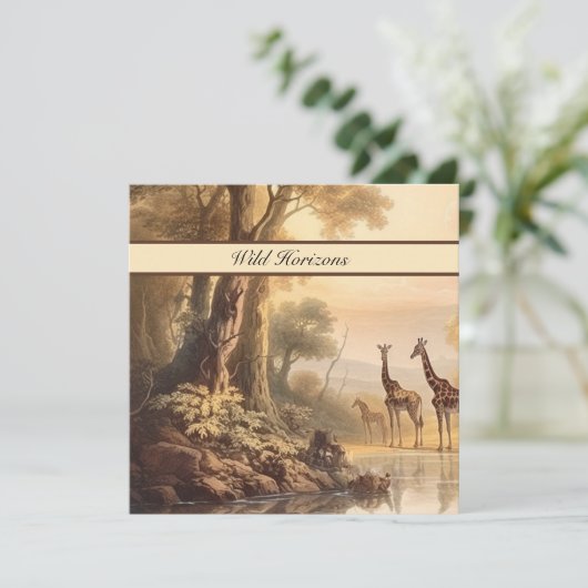 Vintage botanische Giraffen, anpassbar (Stehend Vorderseite)