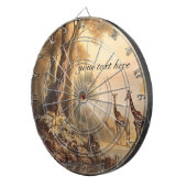 Vintage botanische Giraffen, anpassbar Dartscheibe (Vorderseite rechts)