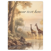 Vintage botanische Giraffen, anpassbar Klemmbrett (Rückseite)