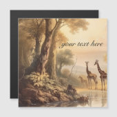 Vintage botanische Giraffen, anpassbar Magnetkarte (Vorne/Hinten)