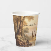 Vintage botanische Giraffen, anpassbar Pappbecher (Rückseite)