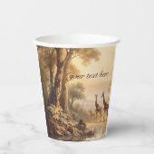 Vintage botanische Giraffen, anpassbar Pappbecher (Vorderseite)