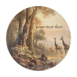 Vintage botanische Giraffen, anpassbar Schneidebrett