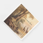 Vintage botanische Giraffen, anpassbar Serviette (Ecke)