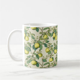 Vintage botanische Granny Smith Apple-Muster-Tasse Kaffeetasse