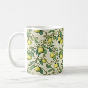 Vintage botanische Granny Smith Apple-Muster-Tasse Kaffeetasse