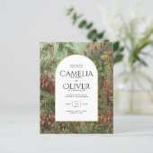 Vintage Botanische Grüne Terrakotta Hochzeit einla (Stehend Vorderseite)