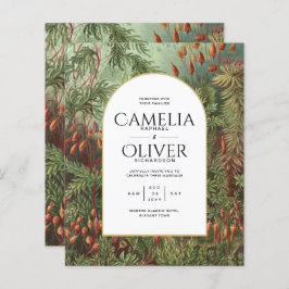 Vintage Botanische Grüne Terrakotta Hochzeit einla