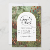 Vintage Botanische Grüne Terrakotta Hochzeit einla Einladung (Vorderseite)