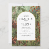 Vintage Botanische Grüne Terrakotta Hochzeit einla Einladung (Vorderseite)