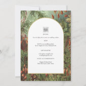 Vintage Botanische Grüne Terrakotta Hochzeit einla Einladung (Rückseite)