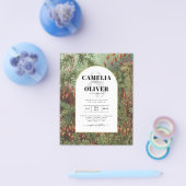 Vintage Botanische Grüne Terrakotta Hochzeit einla Flyer (Einzeln)