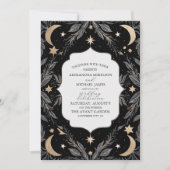 Vintage Botanische Himmelsmondsterne Hochzeit Einladung (Vorderseite)